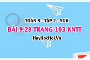 Bài 9.28 trang 103 Toán 8 Tập 2 Kết nối tri thức